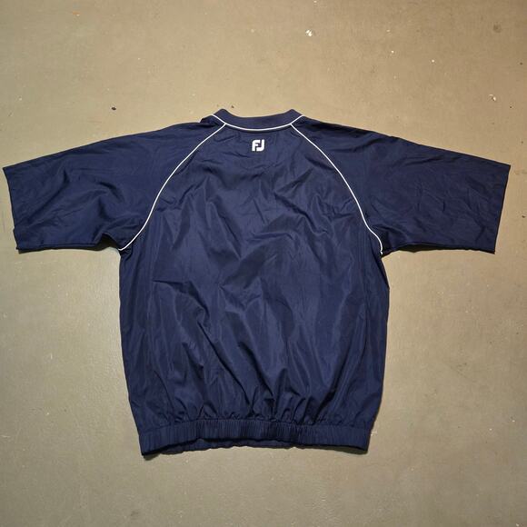 FootJoy V-Neck Short‎ Sleeve Pullover Windshirt in Navy Men's Size Large - Picture 2 of 4